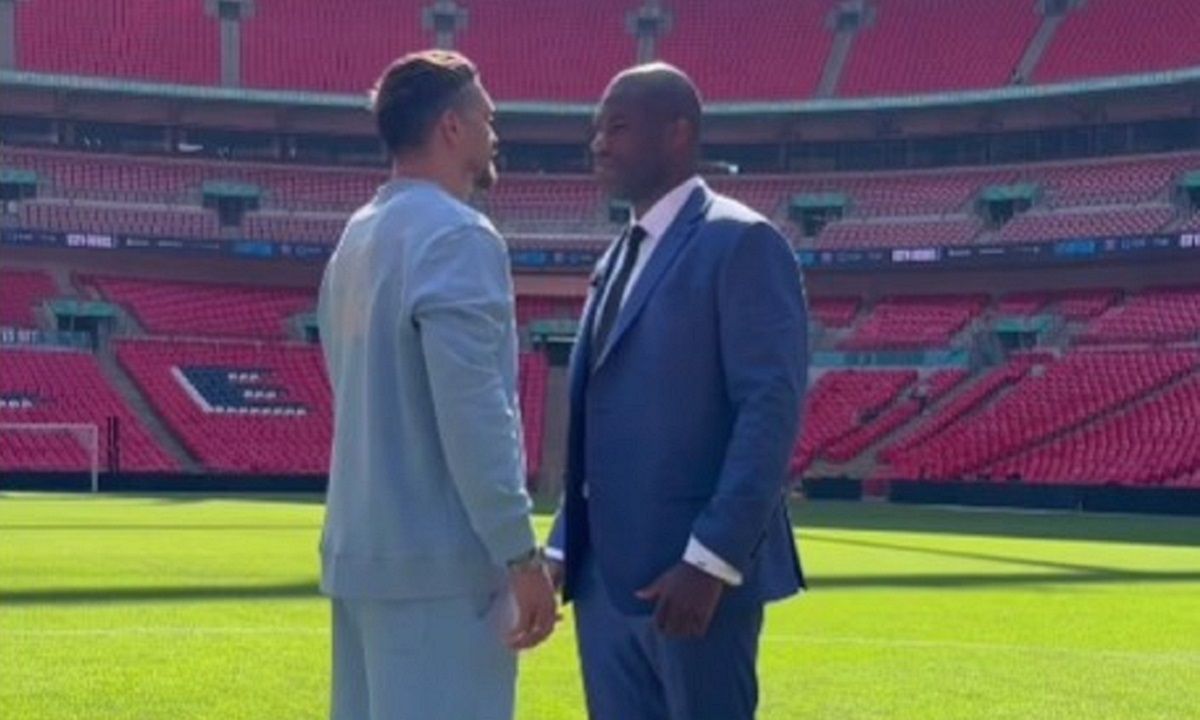 Александр Усик и Даниэль Дюбуа провели первую битву взглядов на Уэмбли Александр Усик и Даниэль Дюбуа провели первую битву взглядов на Уэмбли